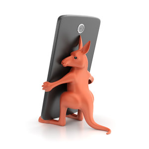 3d model printable kangaroo smartphone holder