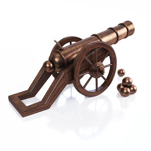 3d model old cannon