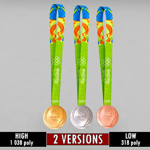 3d model rio olympic medals