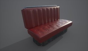 diner couch 3d model