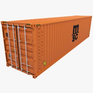 mediterranean shipping container msc 3d model