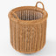 wicker basket oat color 3d model