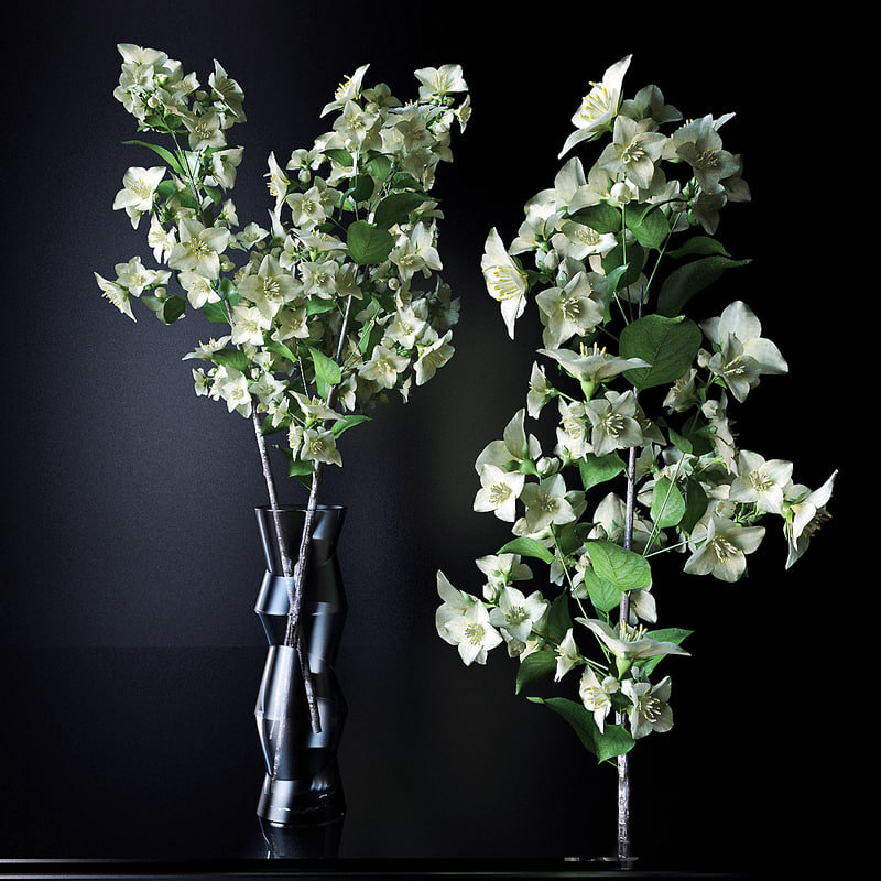 jasmine flower vase 3d obj https://staticturbosquid