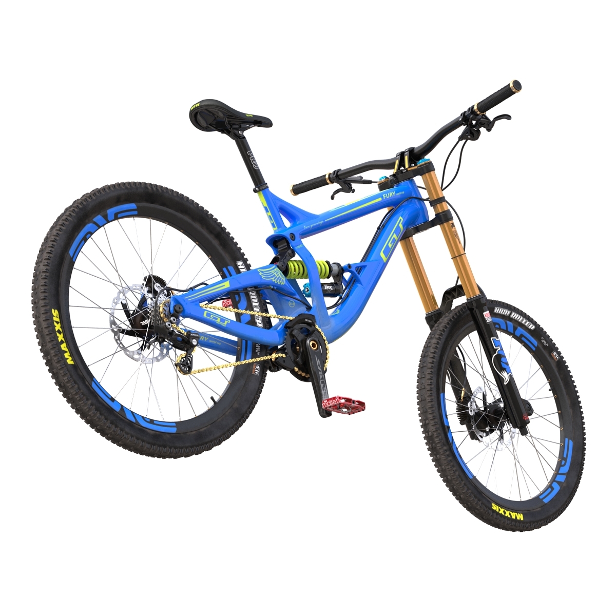 山地自行车gt愤怒蓝色3d模型