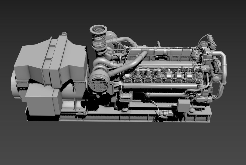 3d cat diesel engine model