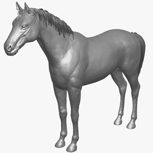 realistic horse unwrapped uvs 3d model