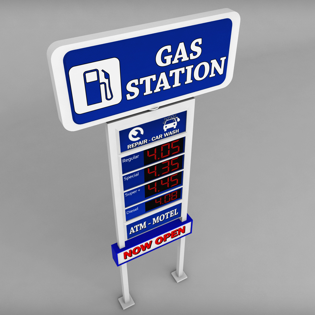 gas station price sign 3ds