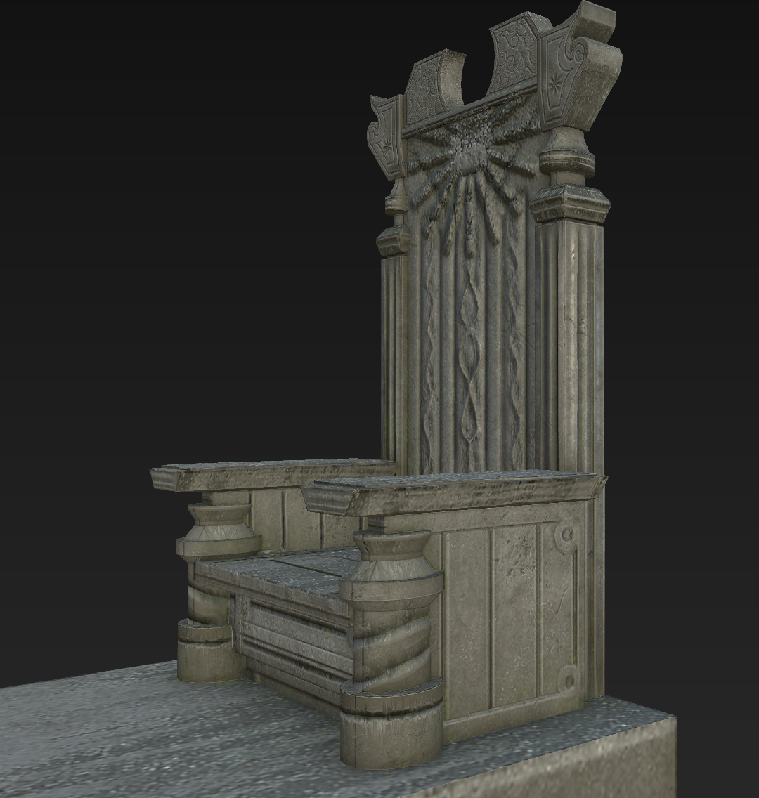 3d model throne medieval castle