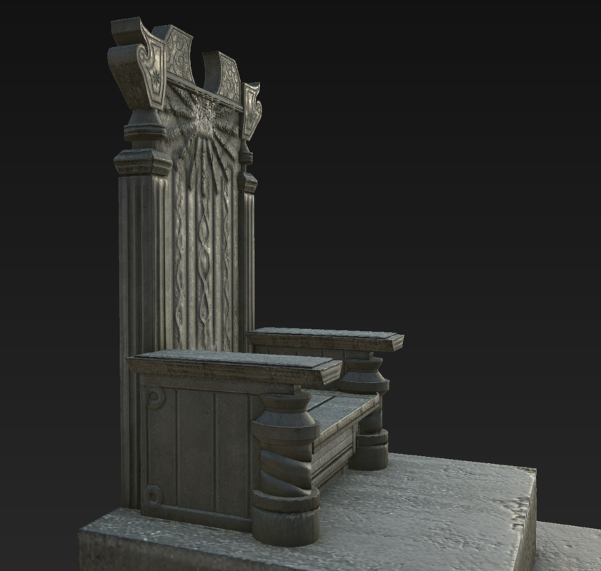 3d model throne medieval castle