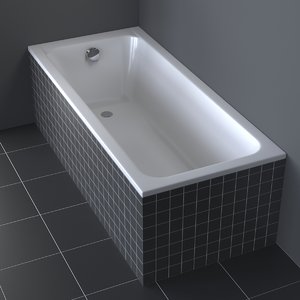 photorealistic duravit d-code bathtub obj