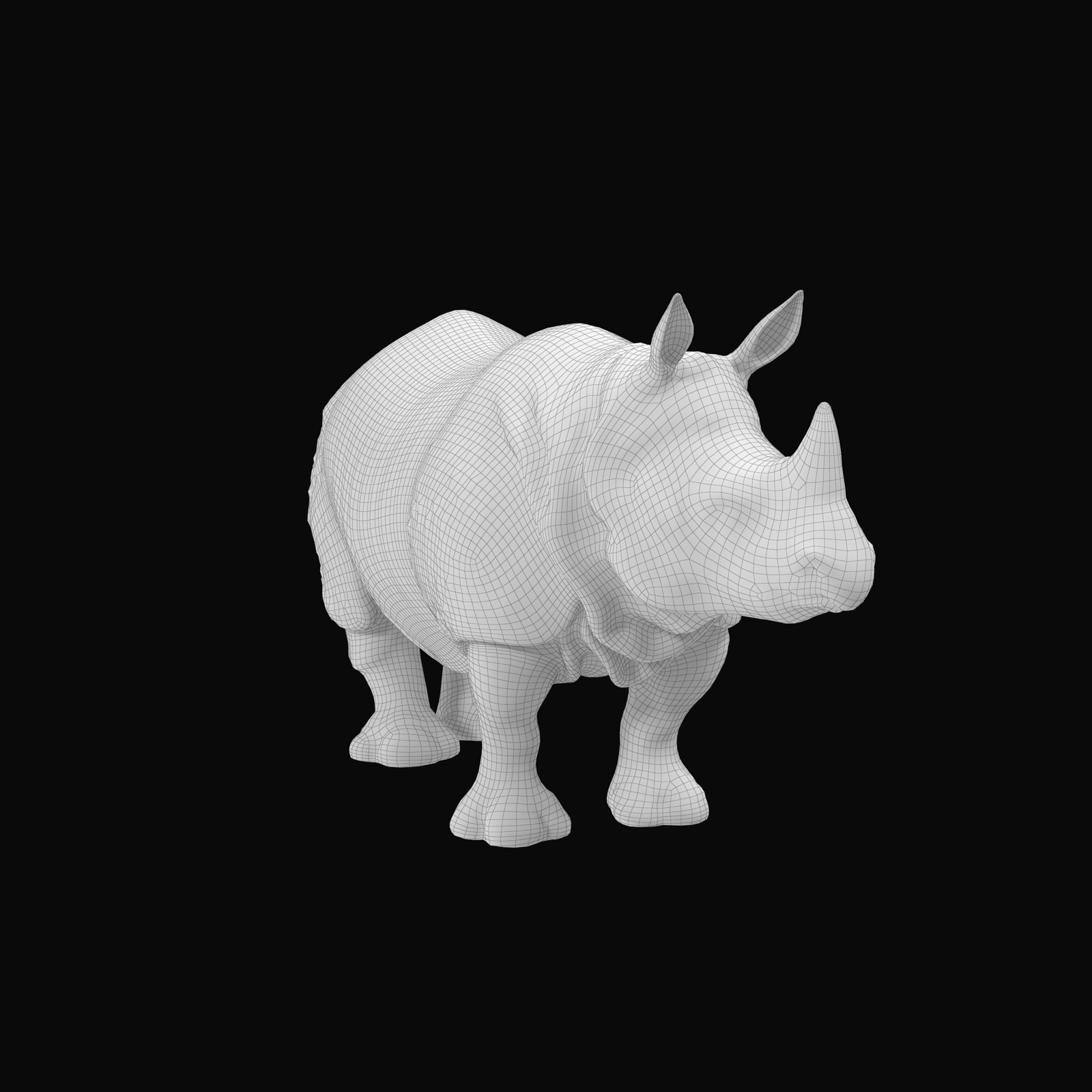 犀牛雕像023d模型