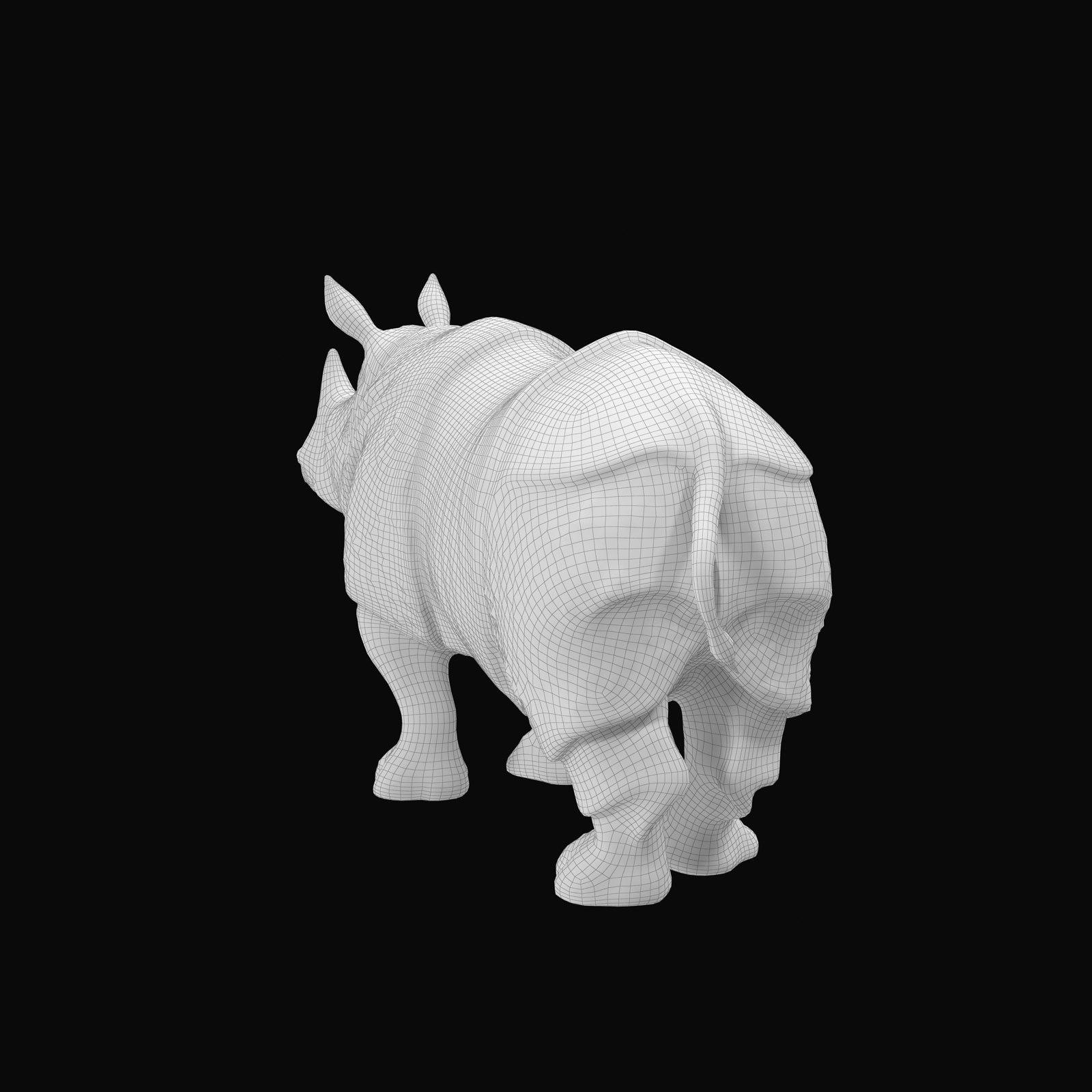 犀牛雕像023d模型