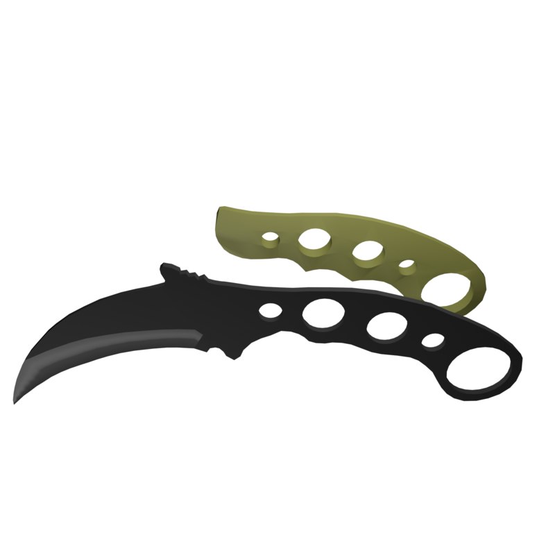 karambit knife blade grip 3d max