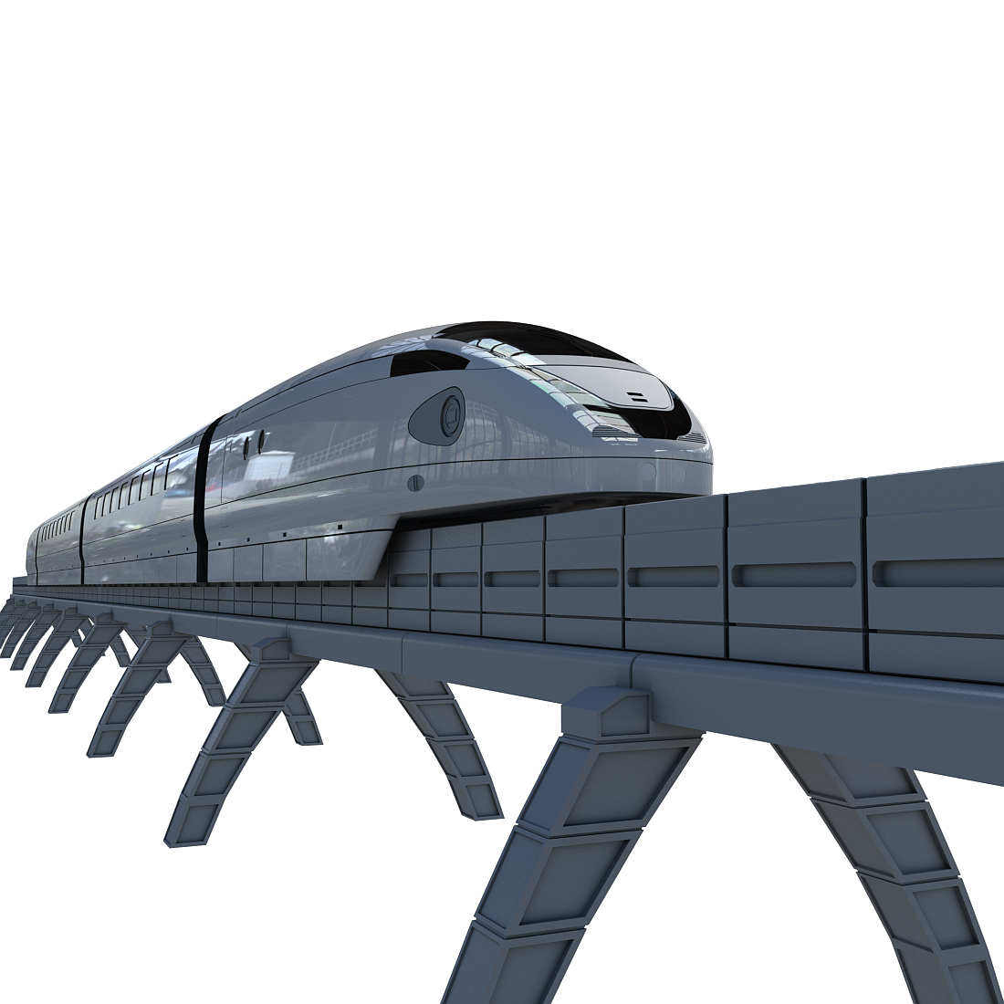 futuristic train 3d model