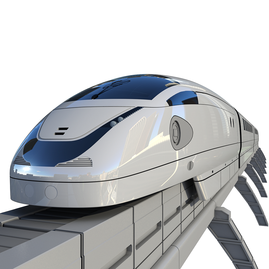 futuristic train 3d model