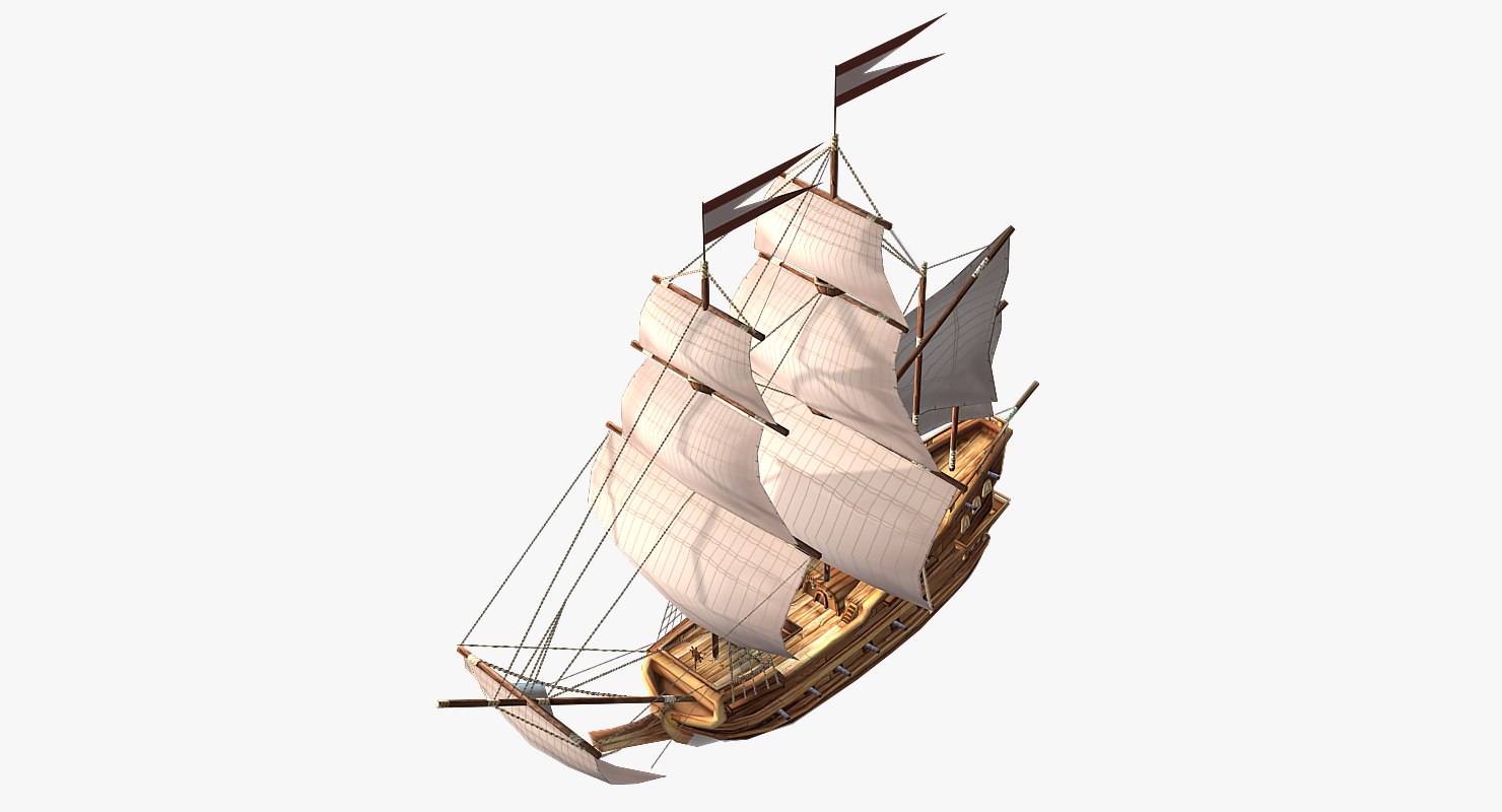 3d cartoon galleon model