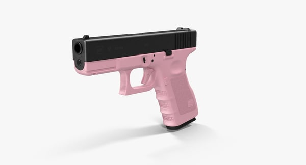 glock 19 pink 3d model