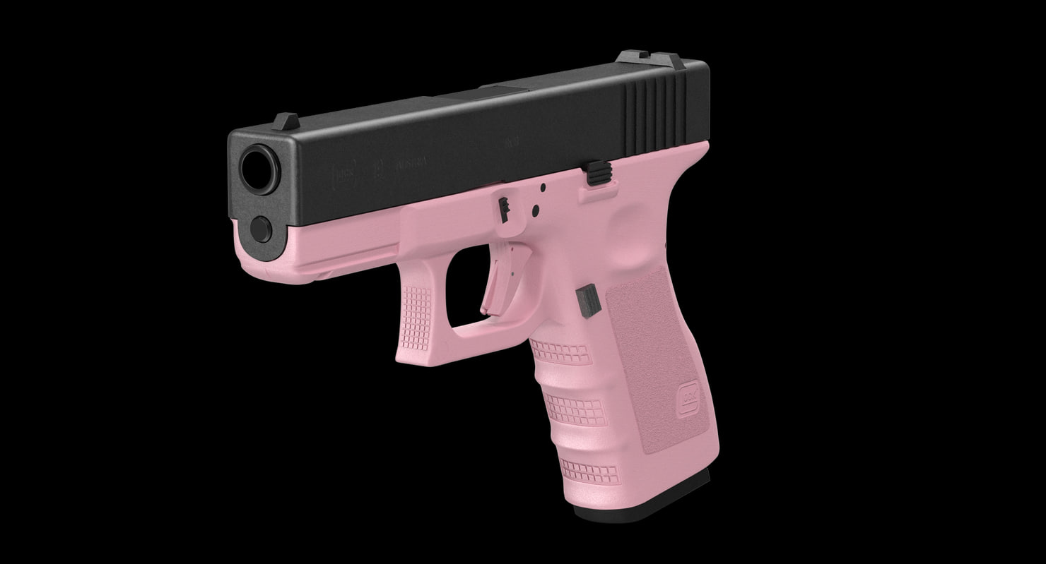 glock 19 pink 3d model