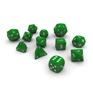 3d polyhedral dice set - model