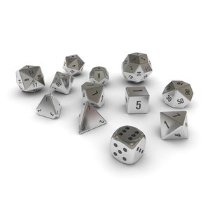 3d polyhedral dice set - model