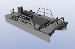 3d model work boat catamaran