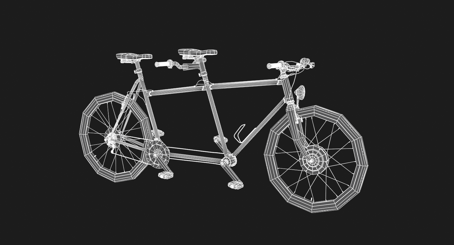 双人自行车3d模型