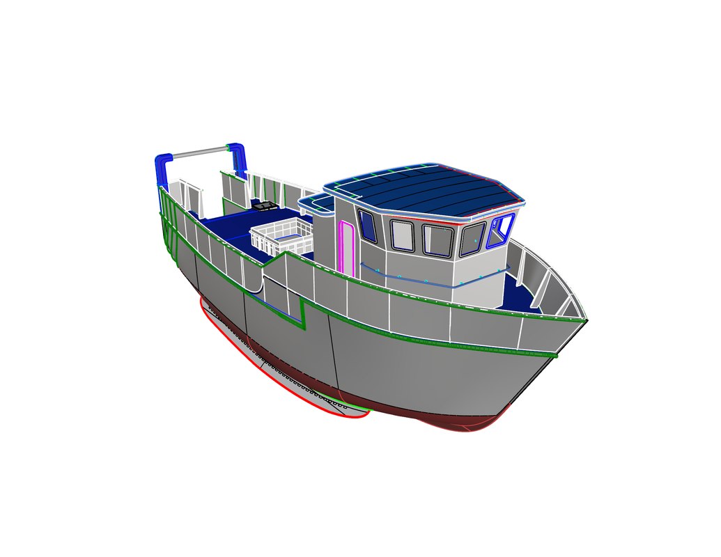 渔船18米3d模型