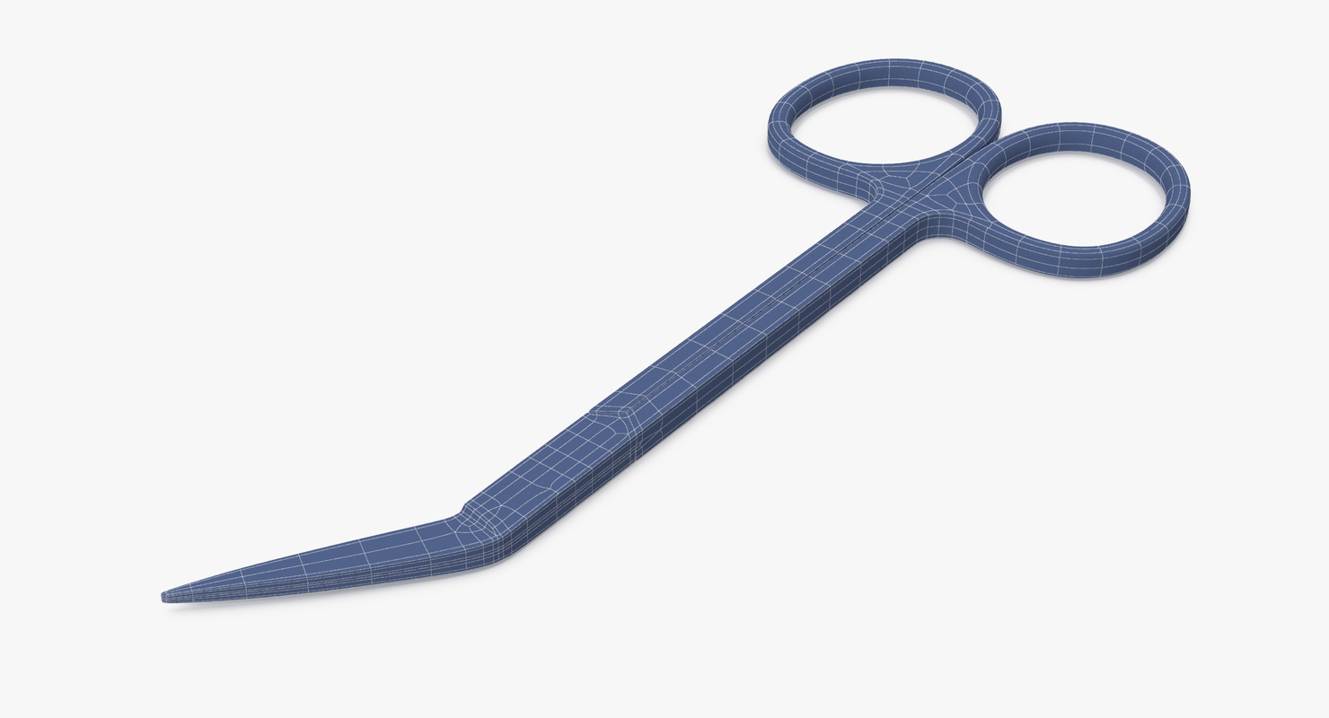3d model medical scissors angled