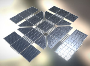 3d solar power module model