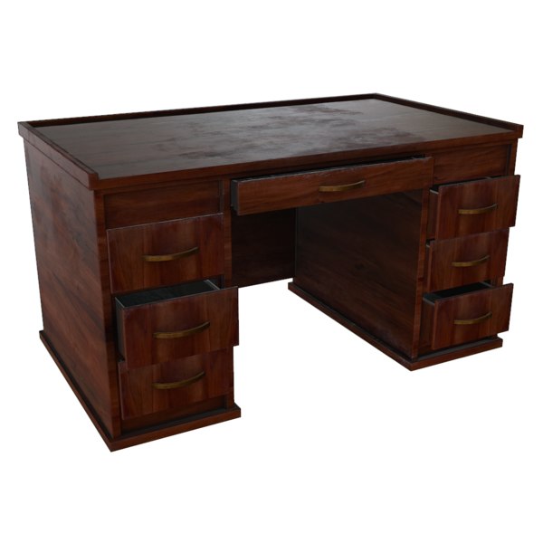 wood wooden desk obj