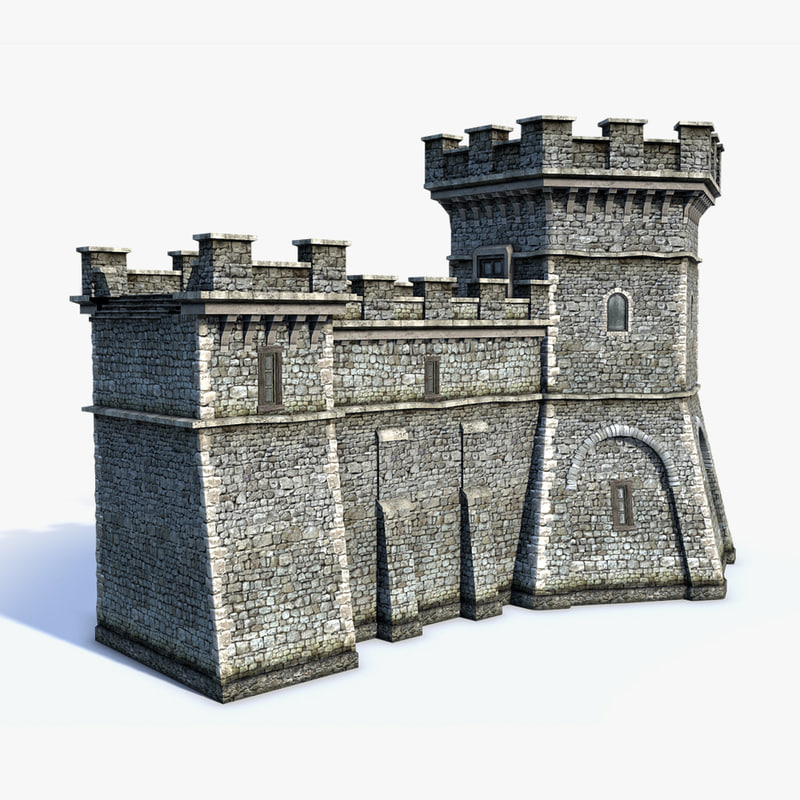 medieval fantasy town walls 3d model