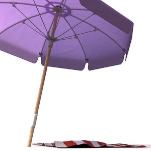 3d umbrella towel meshsmooth model