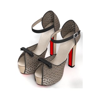 3d model heel sandals