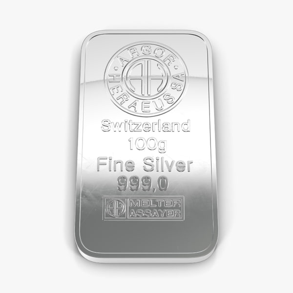 3d silver bar 100g