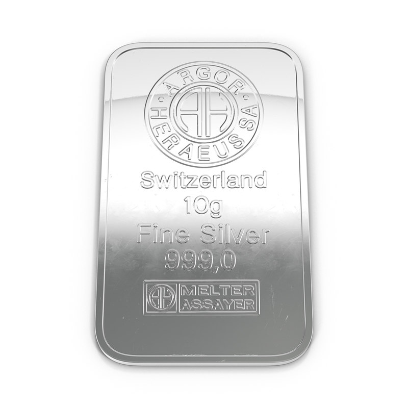 3d silver bar 10g model