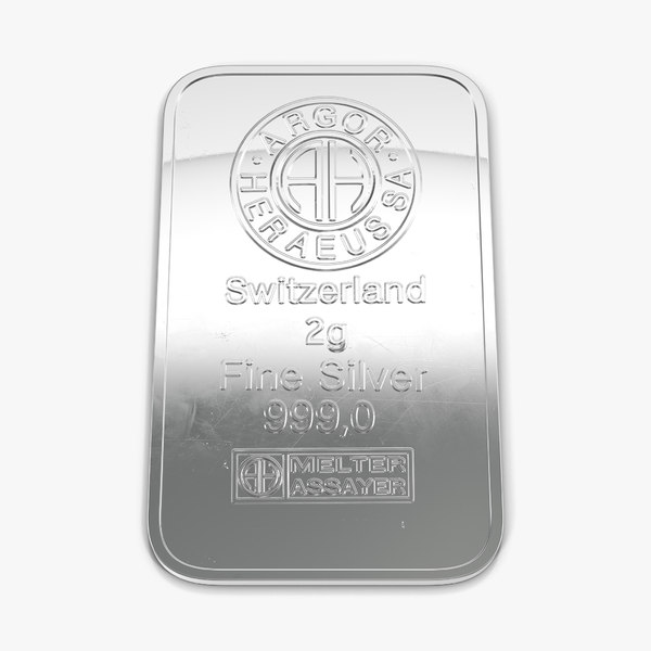 3d model silver bar 2g 2