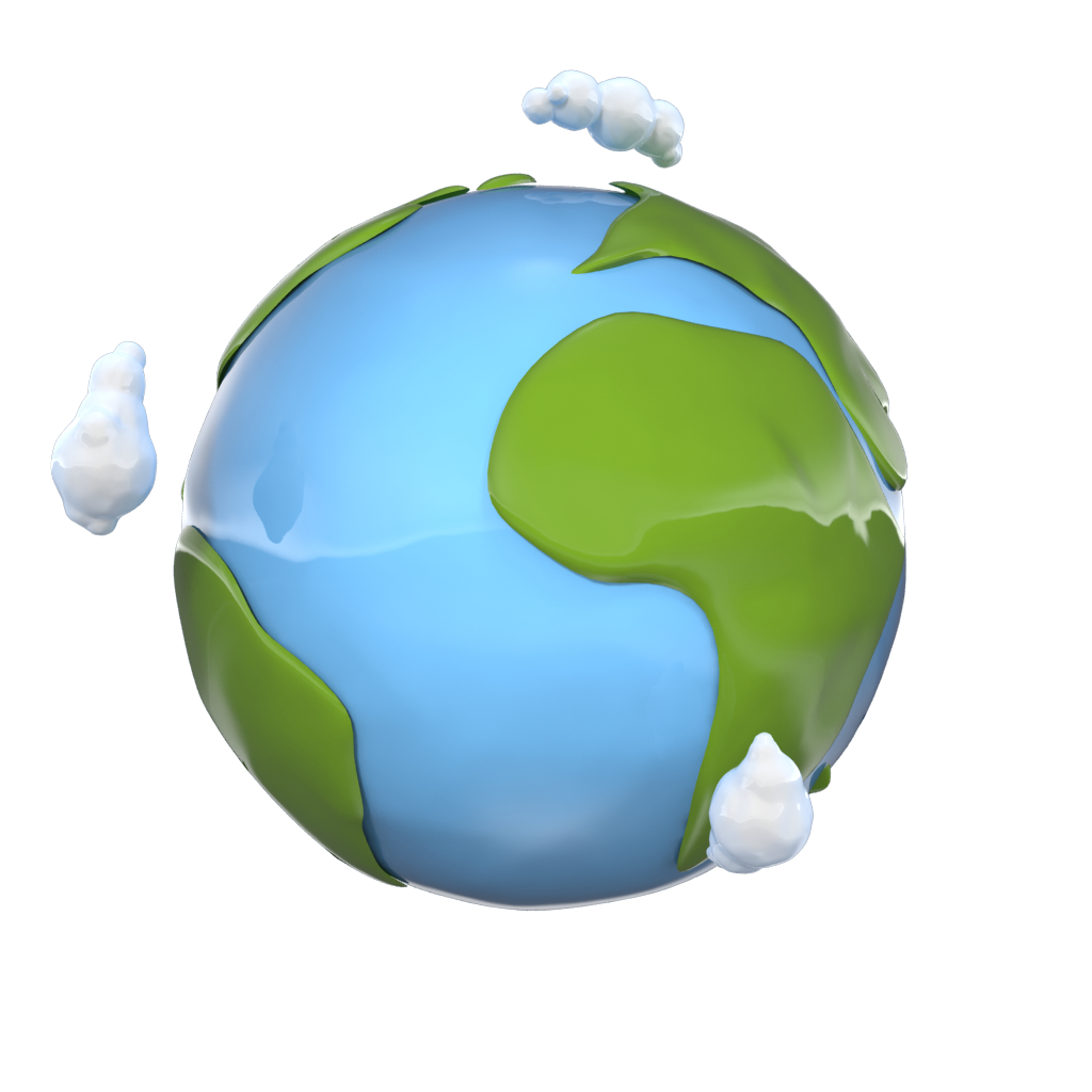 3d model stylized cartoon planet earth