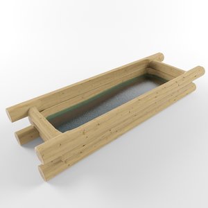 trough wood 3d 3ds