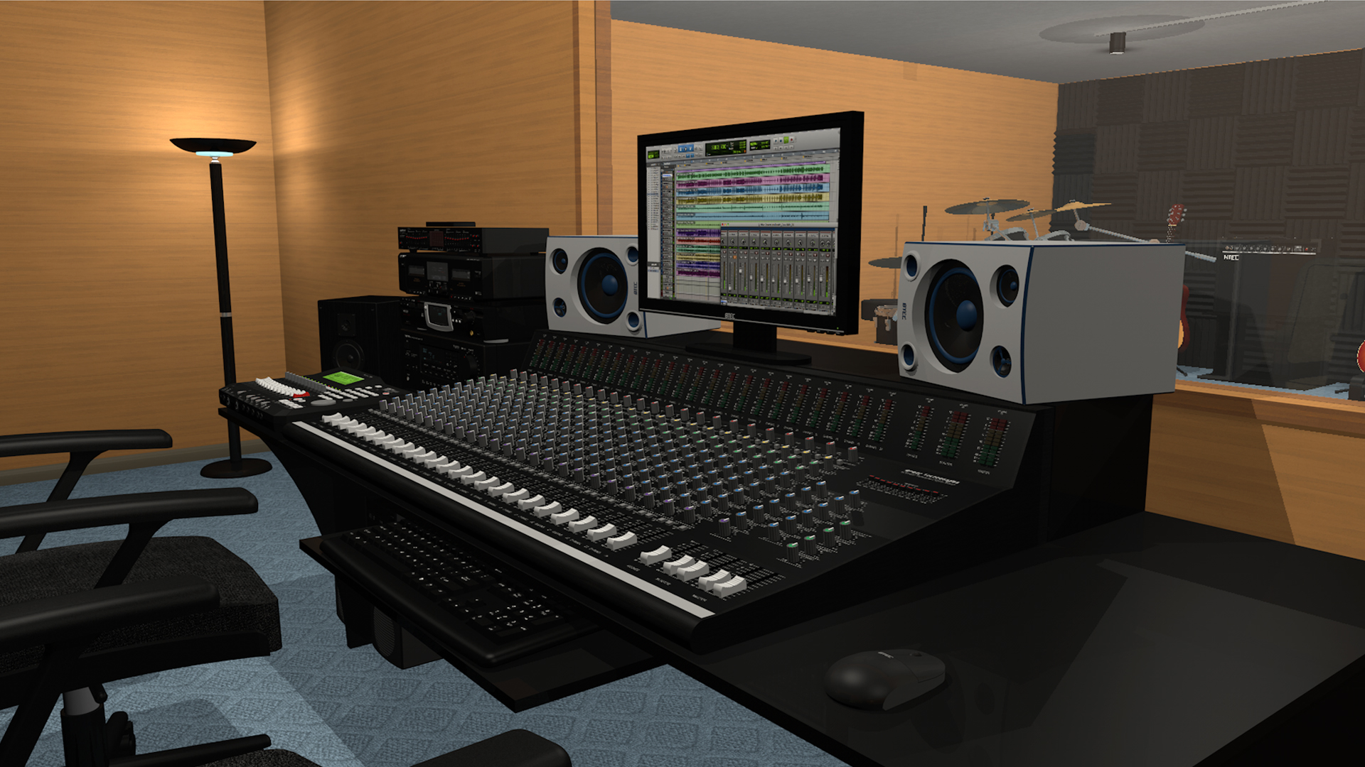 Recording Studio Set 3d C4d