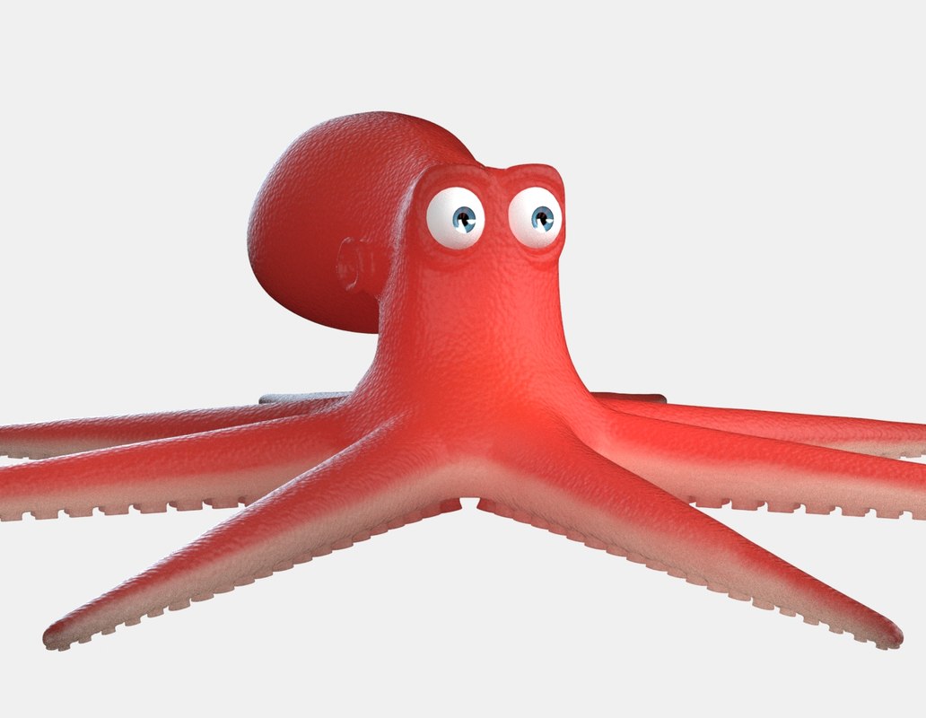 cartoon octopus 3d obj