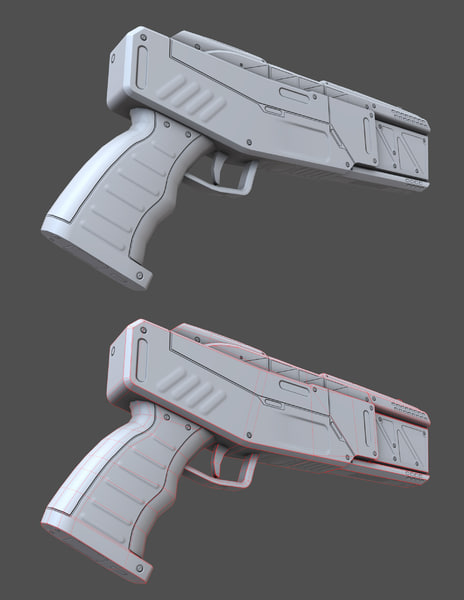 light laser pistol gun fbx