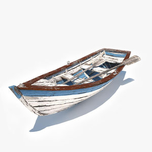 3d old row boat v2 model