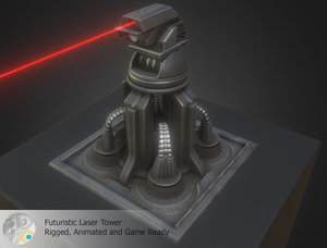 futuristic laser tower 3d 3ds