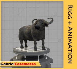 3d model african buffalo
