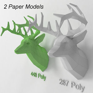 3d model paper deer