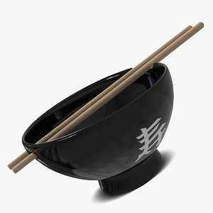 chinese bowl chopsticks c4d