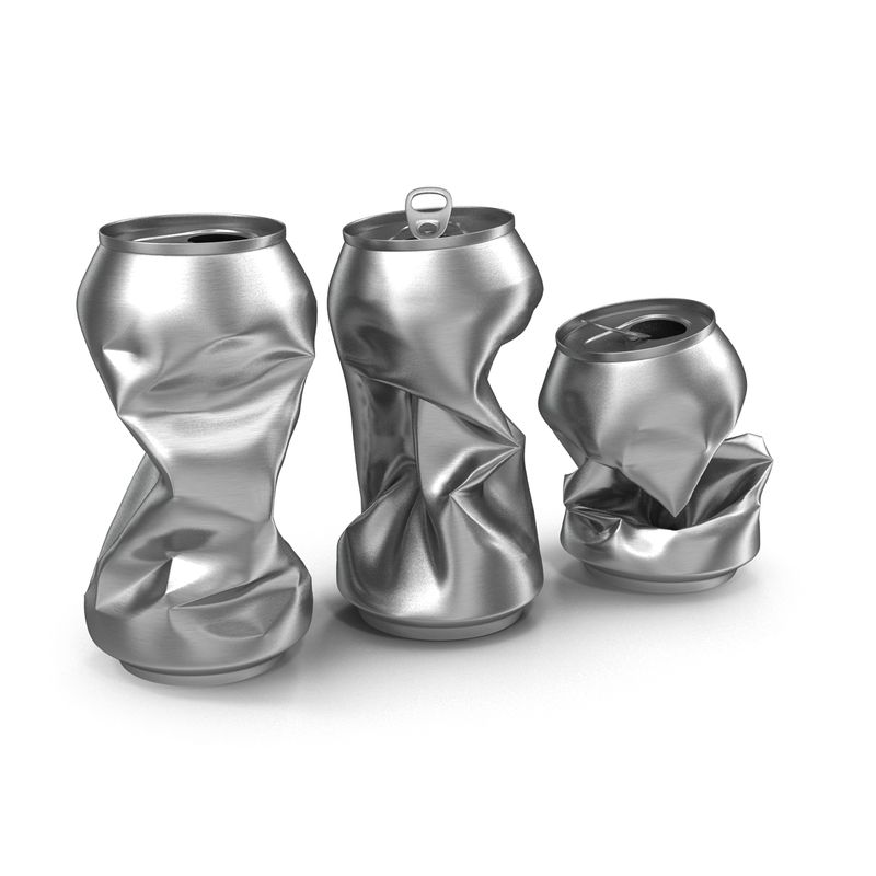 crushed soda cans set c4d