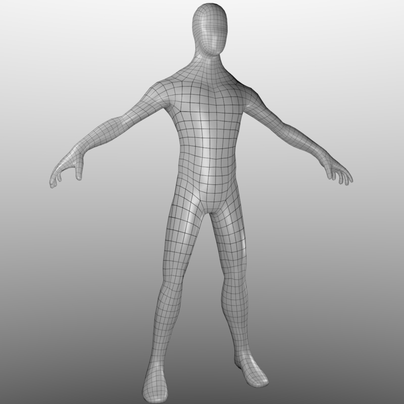 free human base mesh animations 3d model