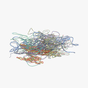 pile colorful plastic cables 3d c4d