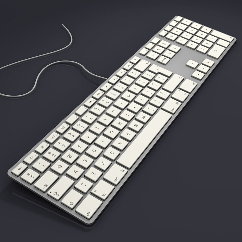 3d model aluminium usb keyboard